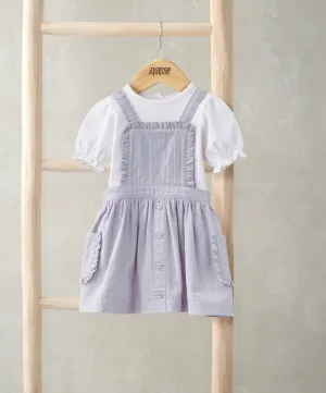 Embroidered Pinafore Dress & Bodysuit Set (2 Pieces)