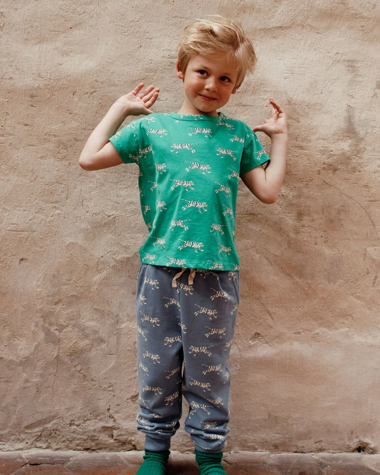 Emile Et Ida Boys Girls ALL OVER PRINTED TEE SHIRT - TIGRE GAZON