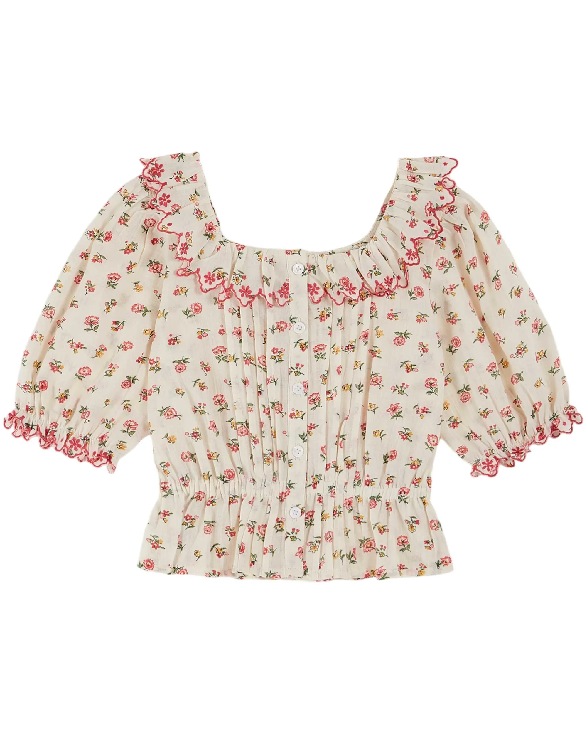 Emile Et Ida Boys Girls FLORESCO EMBROIDERED BLOUSE - FLORESCO