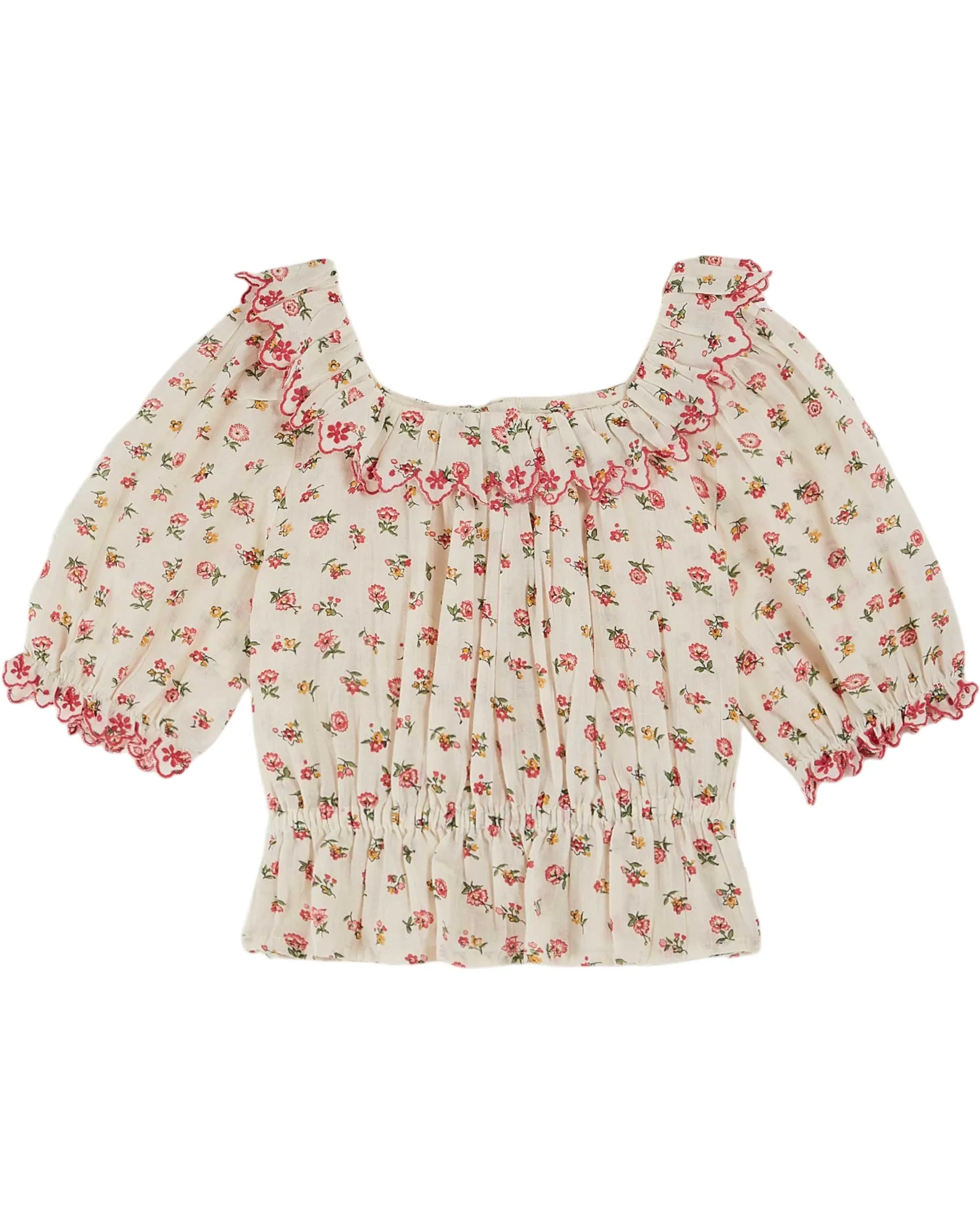 Emile Et Ida Boys Girls FLORESCO EMBROIDERED BLOUSE - FLORESCO