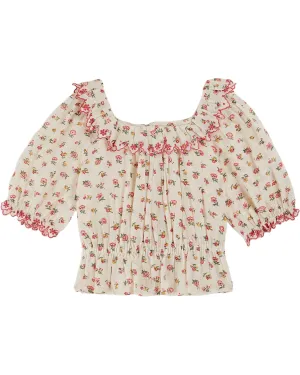 Emile Et Ida Boys Girls FLORESCO EMBROIDERED BLOUSE - FLORESCO