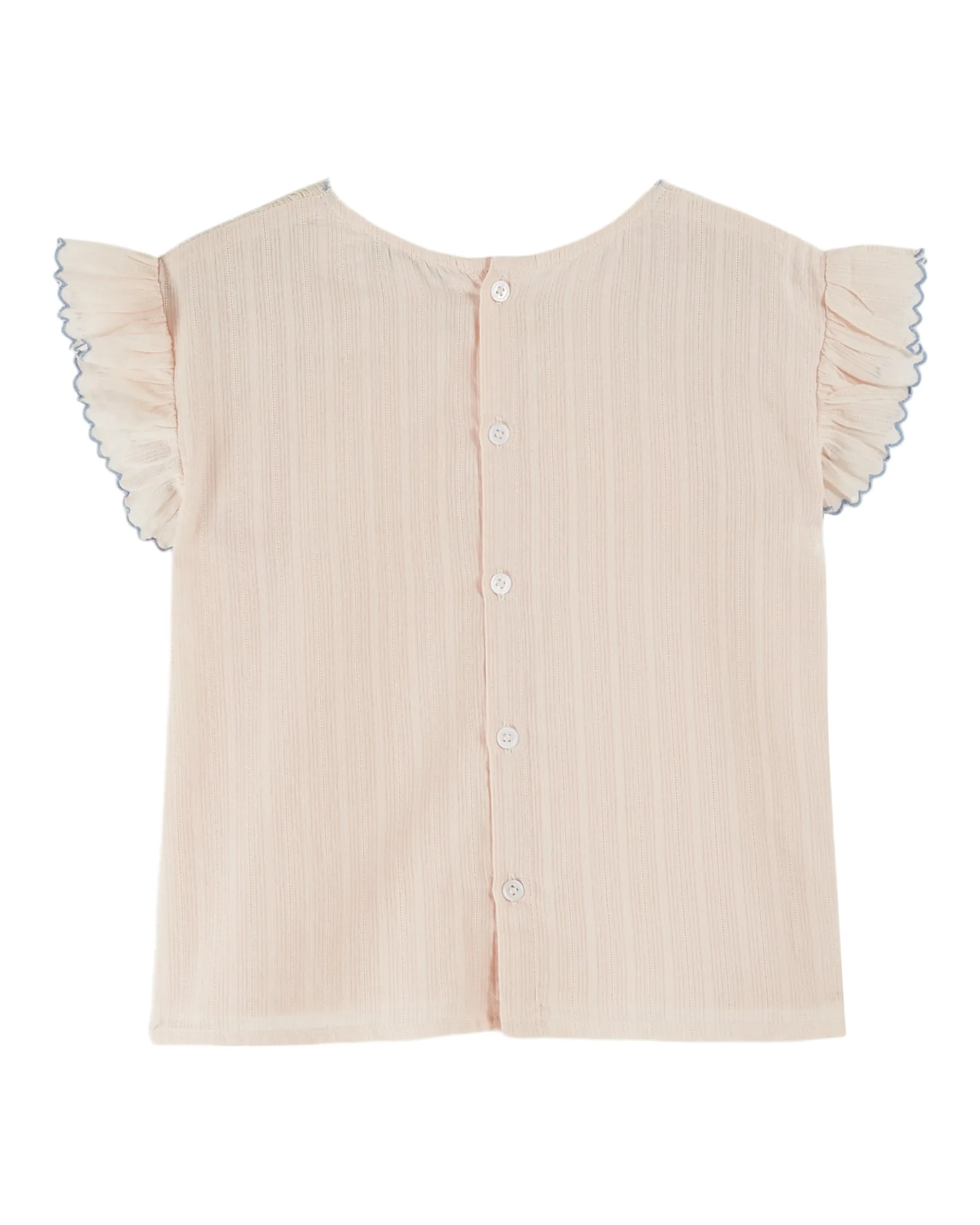 Emile Et Ida Boys Girls HAND EMBROIDERED BLOUSE - PASTEL