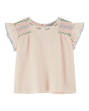Emile Et Ida Boys Girls HAND EMBROIDERED BLOUSE - PASTEL