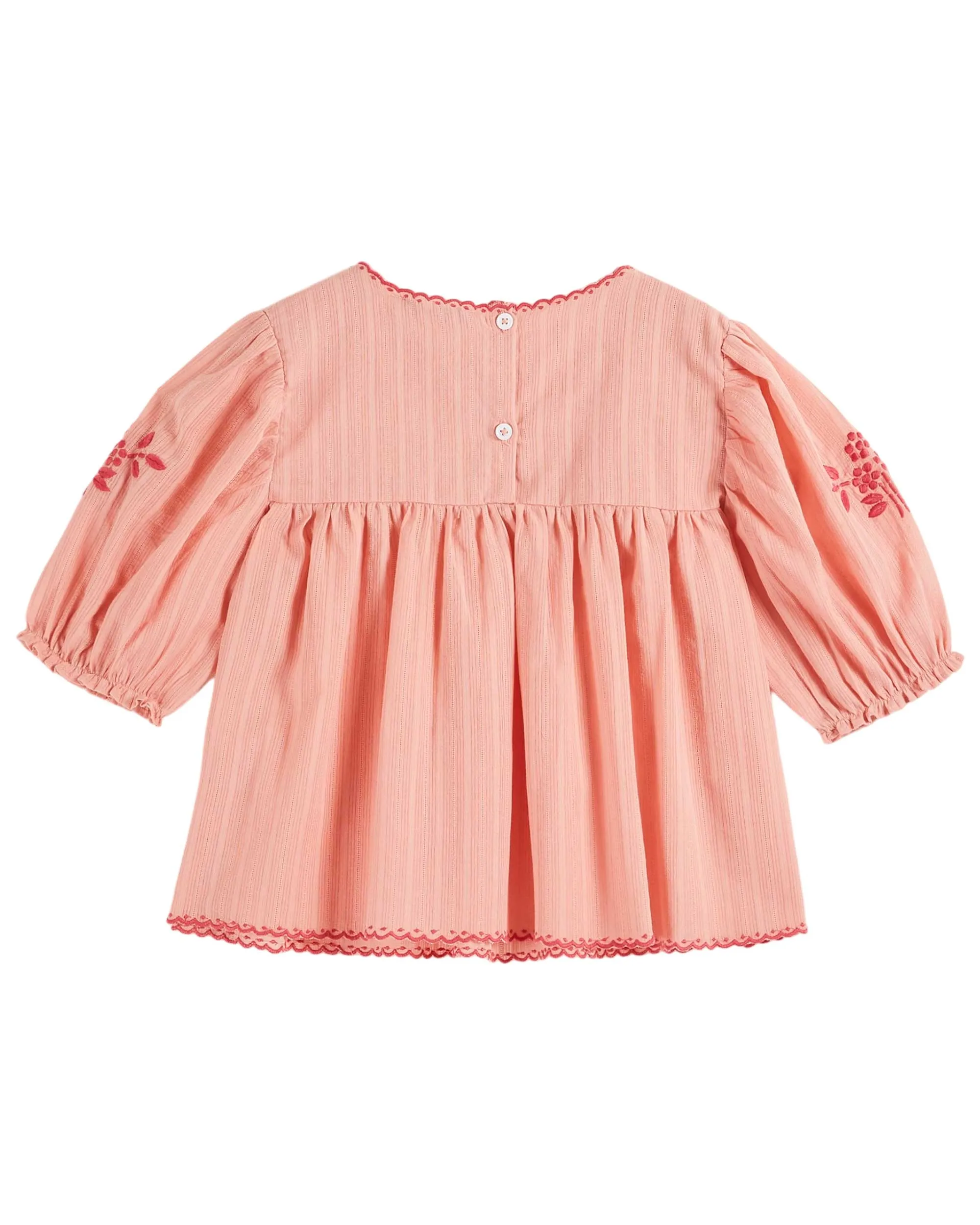 Emile Et Ida Boys Girls HAND EMBROIDERED PLAIN BLOUSE - BLOSSOM