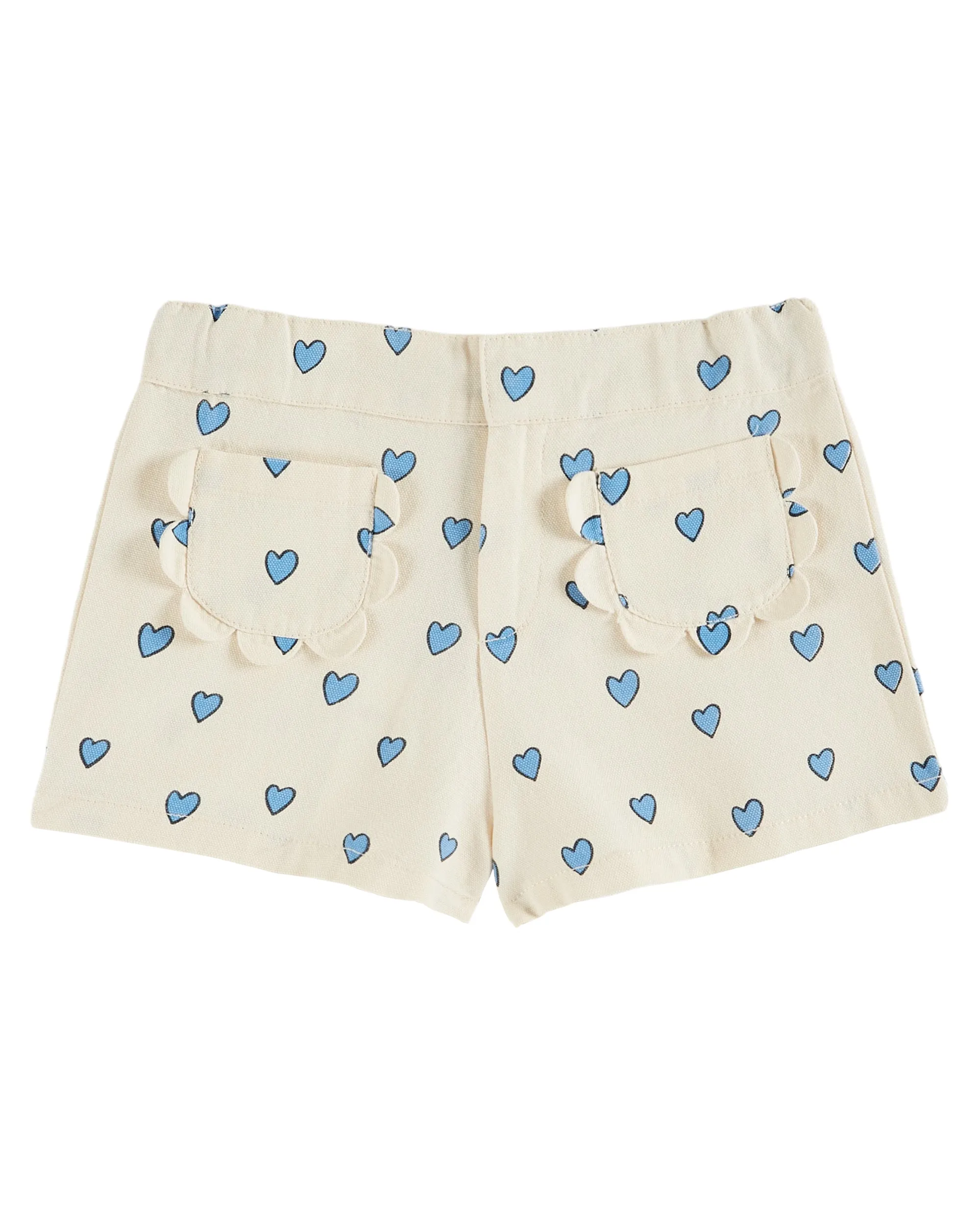 Emile Et Ida Boys Girls HEART FLOWER POCKET SHORTS - AMOUR