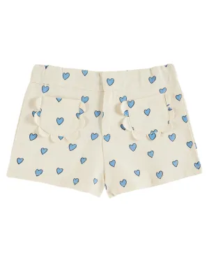 Emile Et Ida Boys Girls HEART FLOWER POCKET SHORTS - AMOUR