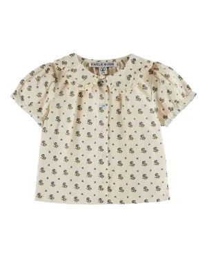 Emile Et Ida Boys Girls IRIS FLOWER COLLAR BLOUSE - IRIS