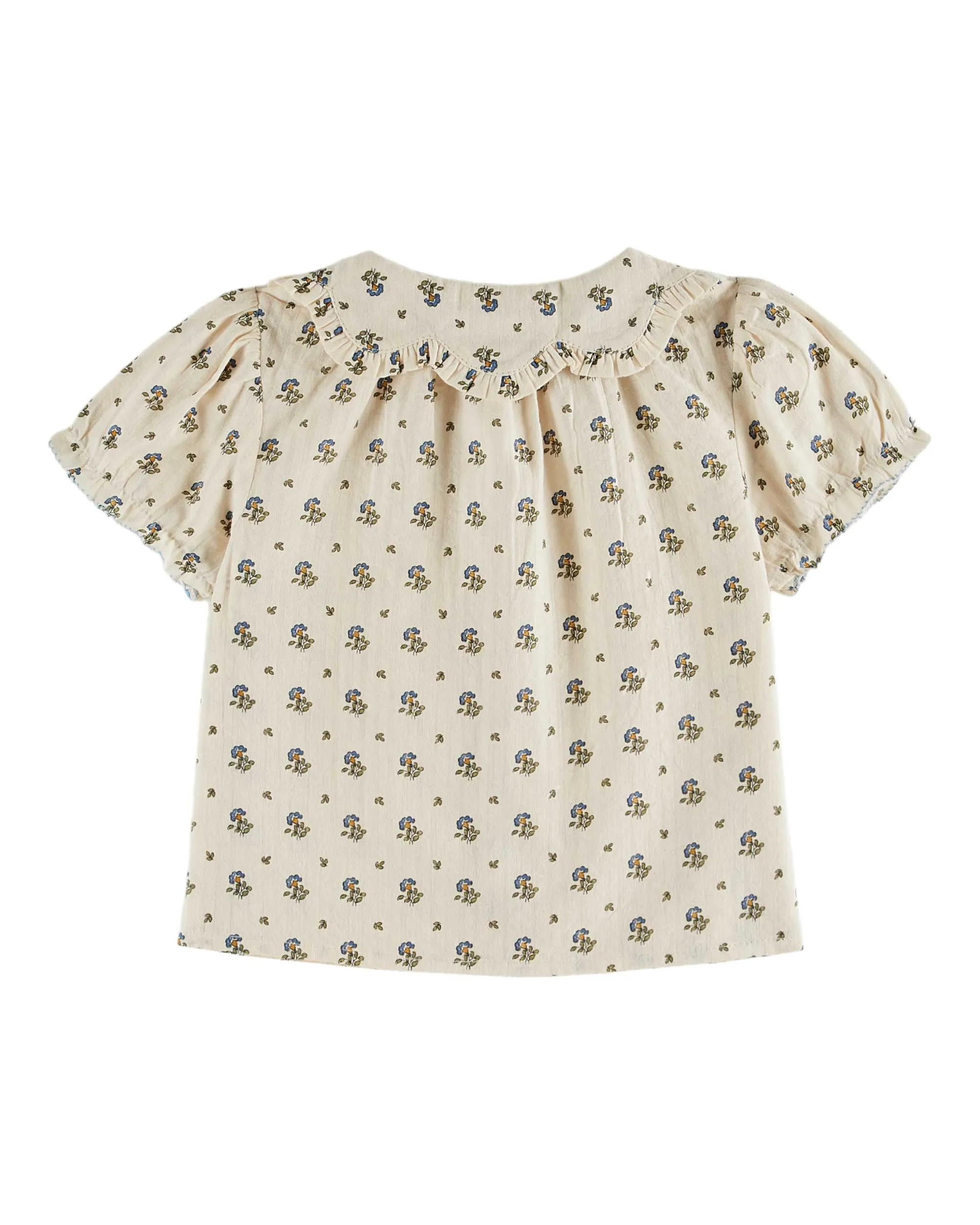 Emile Et Ida Boys Girls IRIS FLOWER COLLAR BLOUSE - IRIS