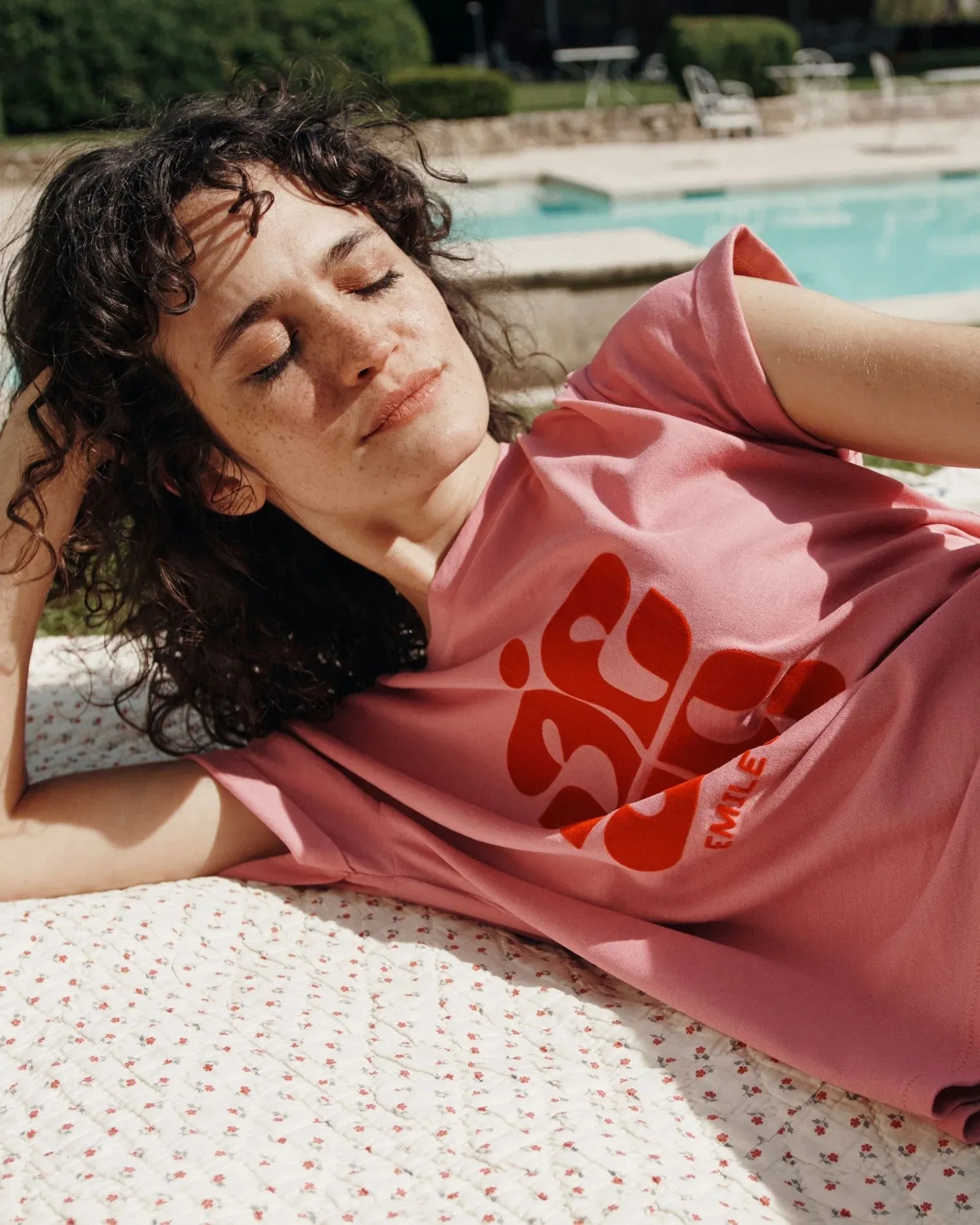Emile Et Ida Boys Girls LOGO TEE SHIRT - FRAMBOISE