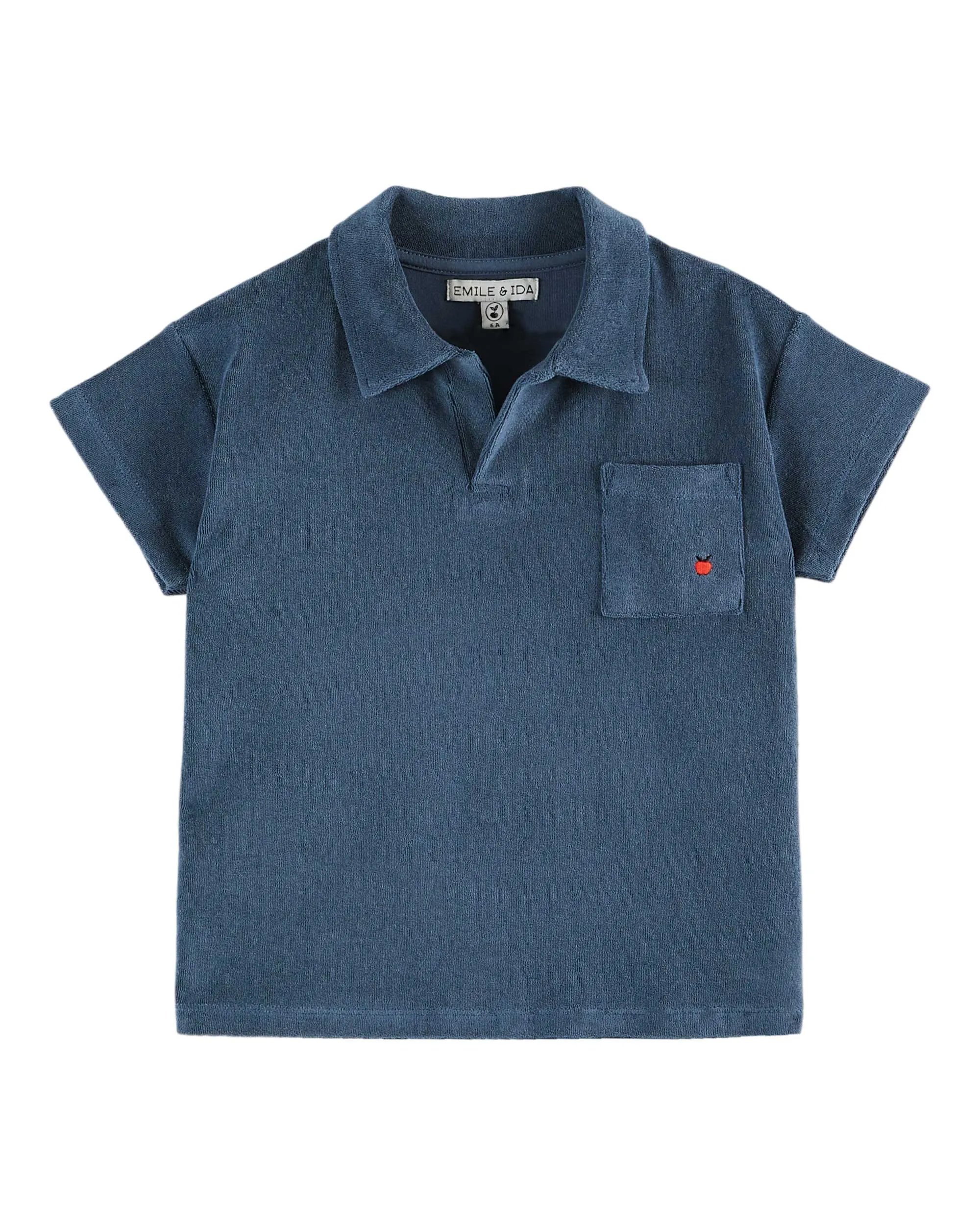 Emile Et Ida Boys Girls PLAIN TERRY POLO SHIRT - BALEINE