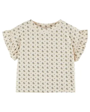 Emile Et Ida Boys Girls PRINTED TERRY TEE SHIRT - IRIS