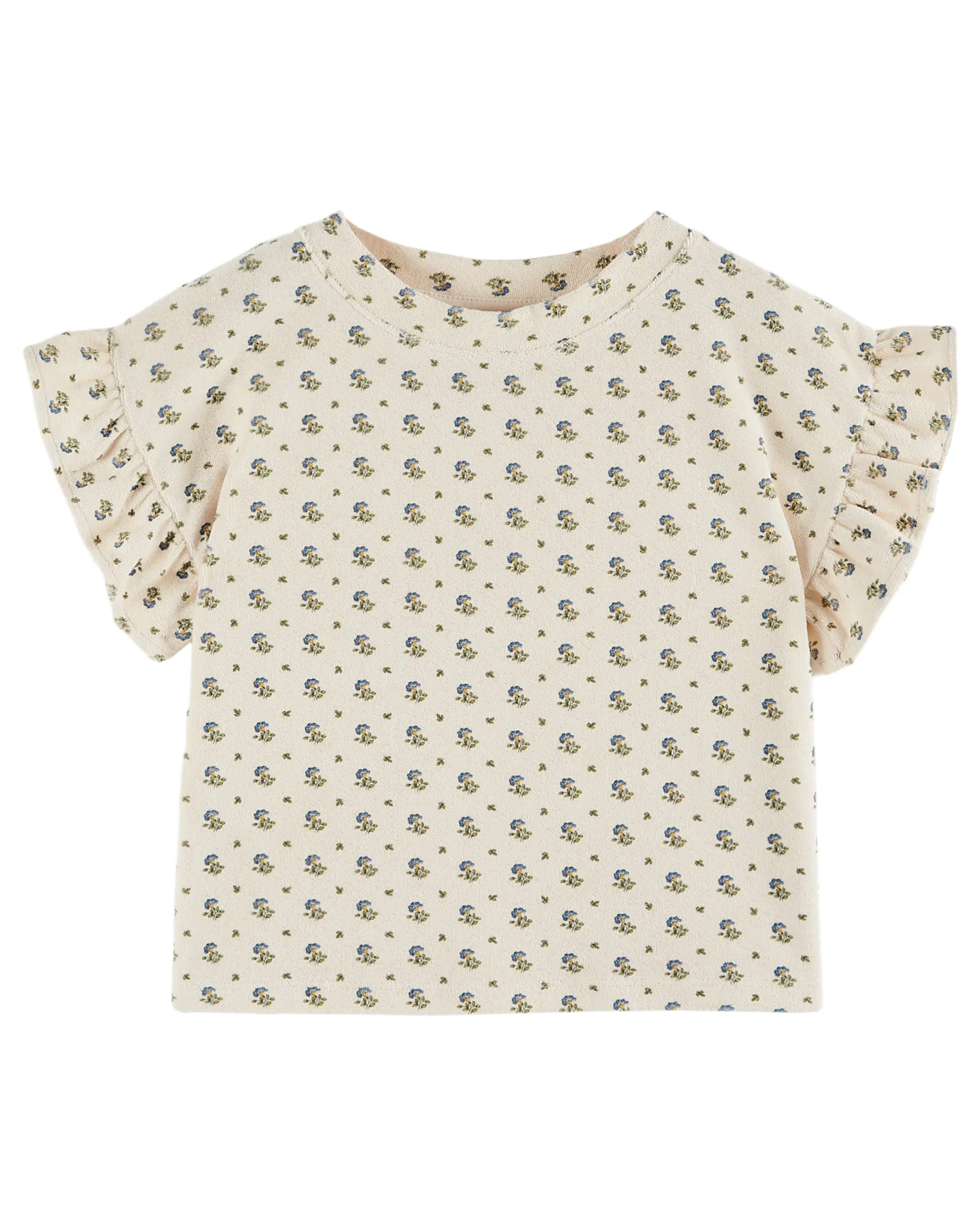 Emile Et Ida Boys Girls PRINTED TERRY TEE SHIRT - IRIS