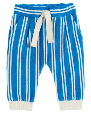Emile Et Ida Boys Girls STRIPED TERRY JOGGER - RAYURE AZUR