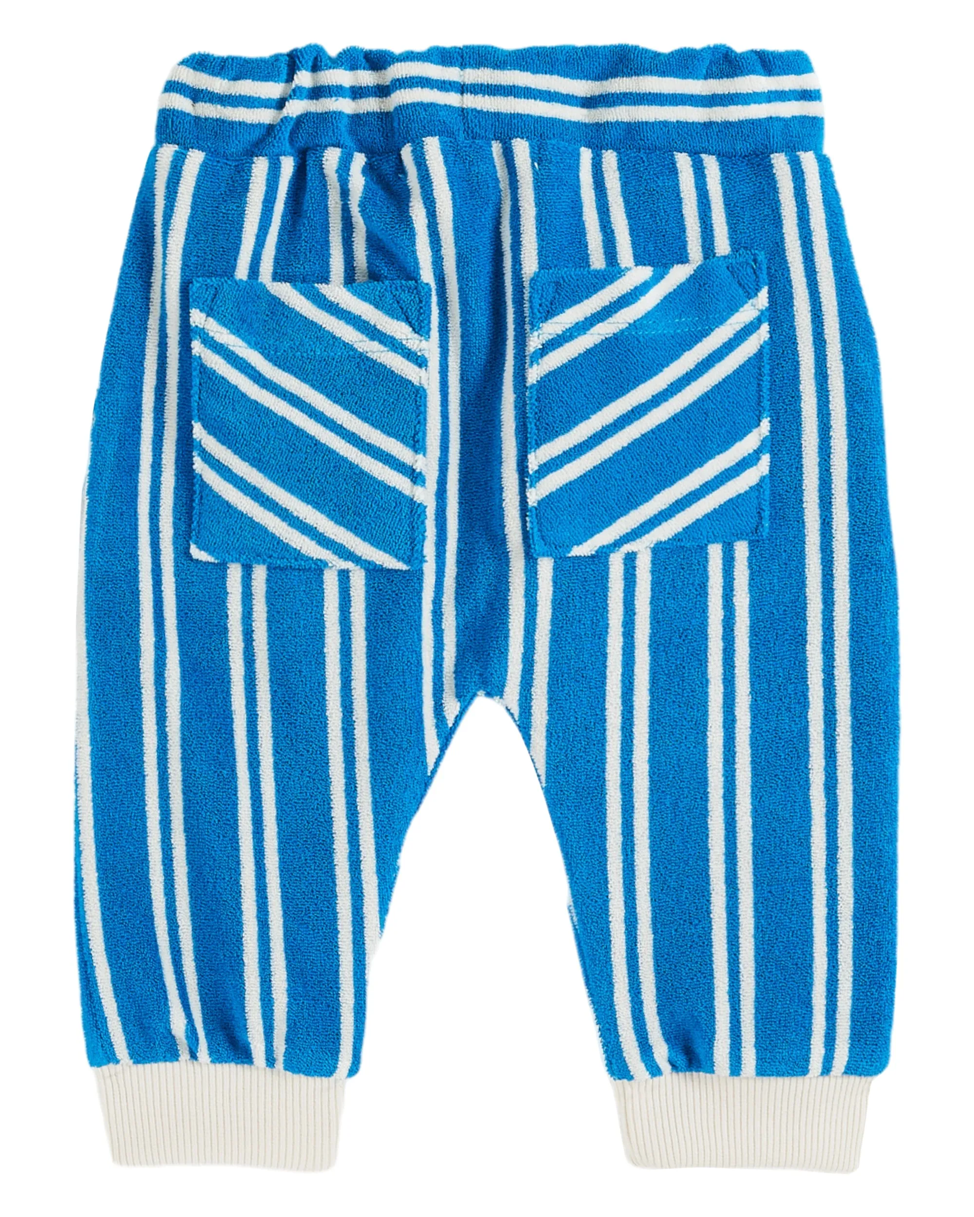 Emile Et Ida Boys Girls STRIPED TERRY JOGGER - RAYURE AZUR