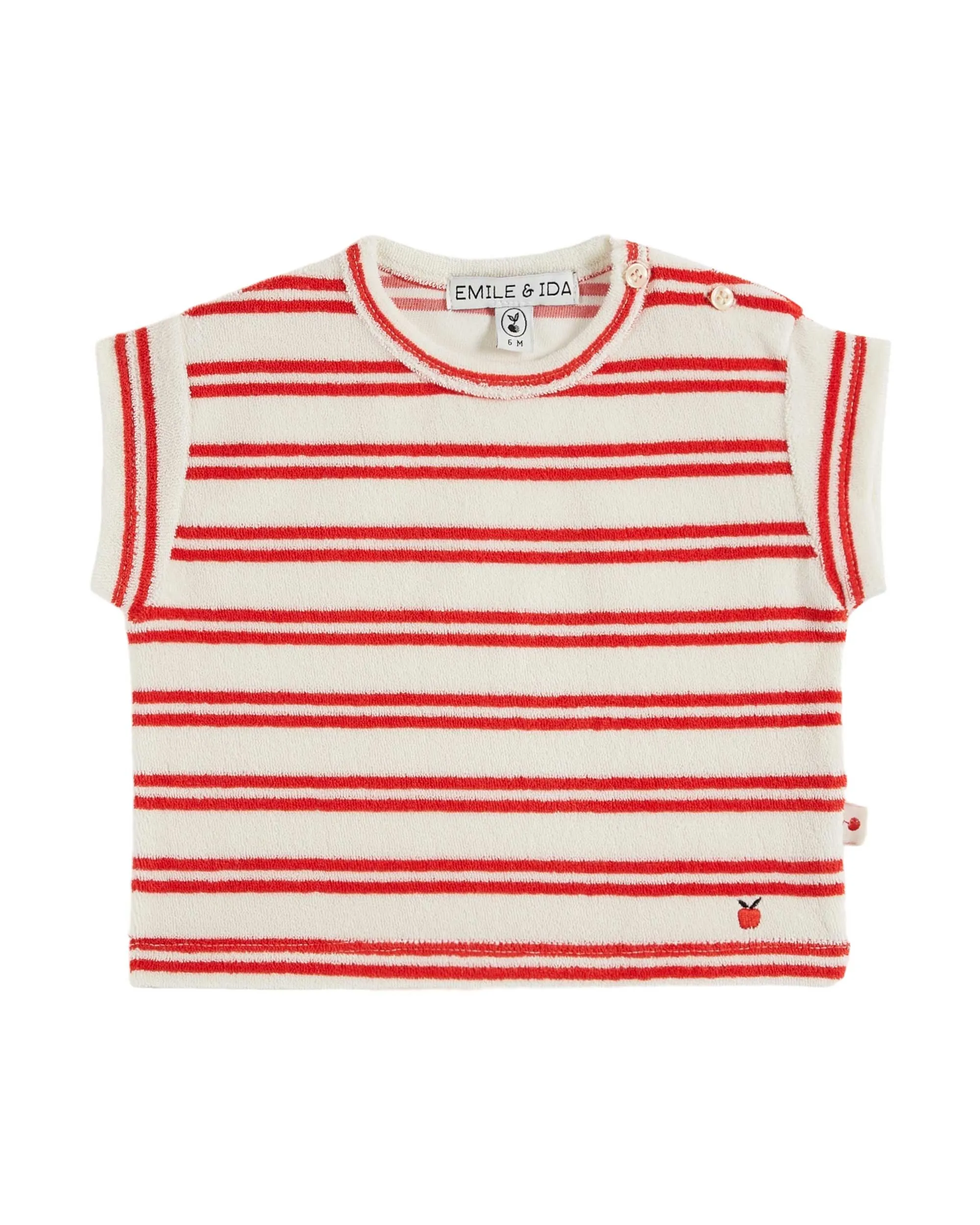 Emile Et Ida Boys Girls STRIPED TERRY TEE SHIRT - RAYURE CANNA