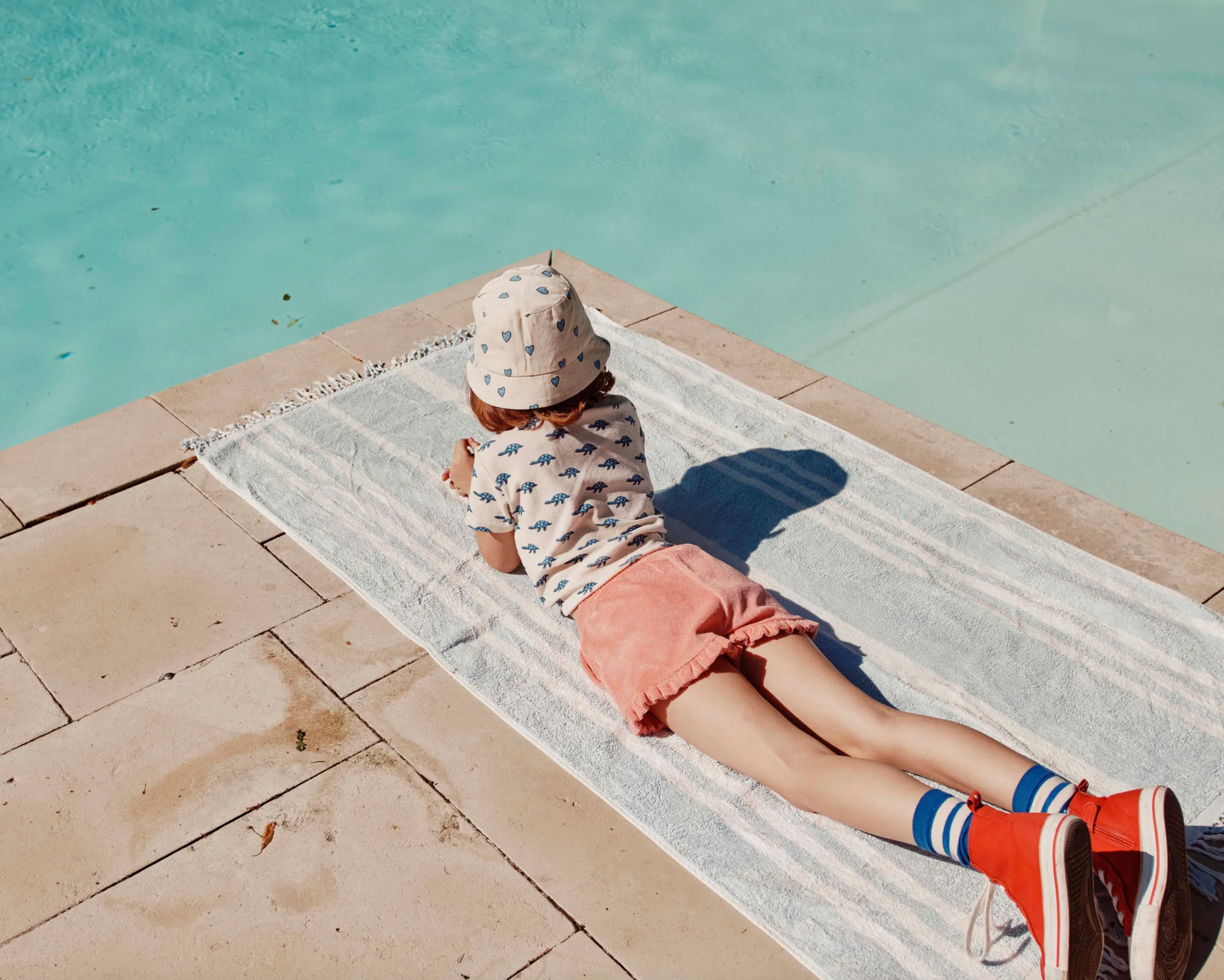 Emile Et Ida Boys Girls TERRY RUFLES SHORTS - BLOSSOM