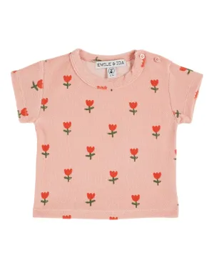 Emile Et Ida Boys Girls TERRY TEE SHIRT - GRANDE TULIPE BLOS