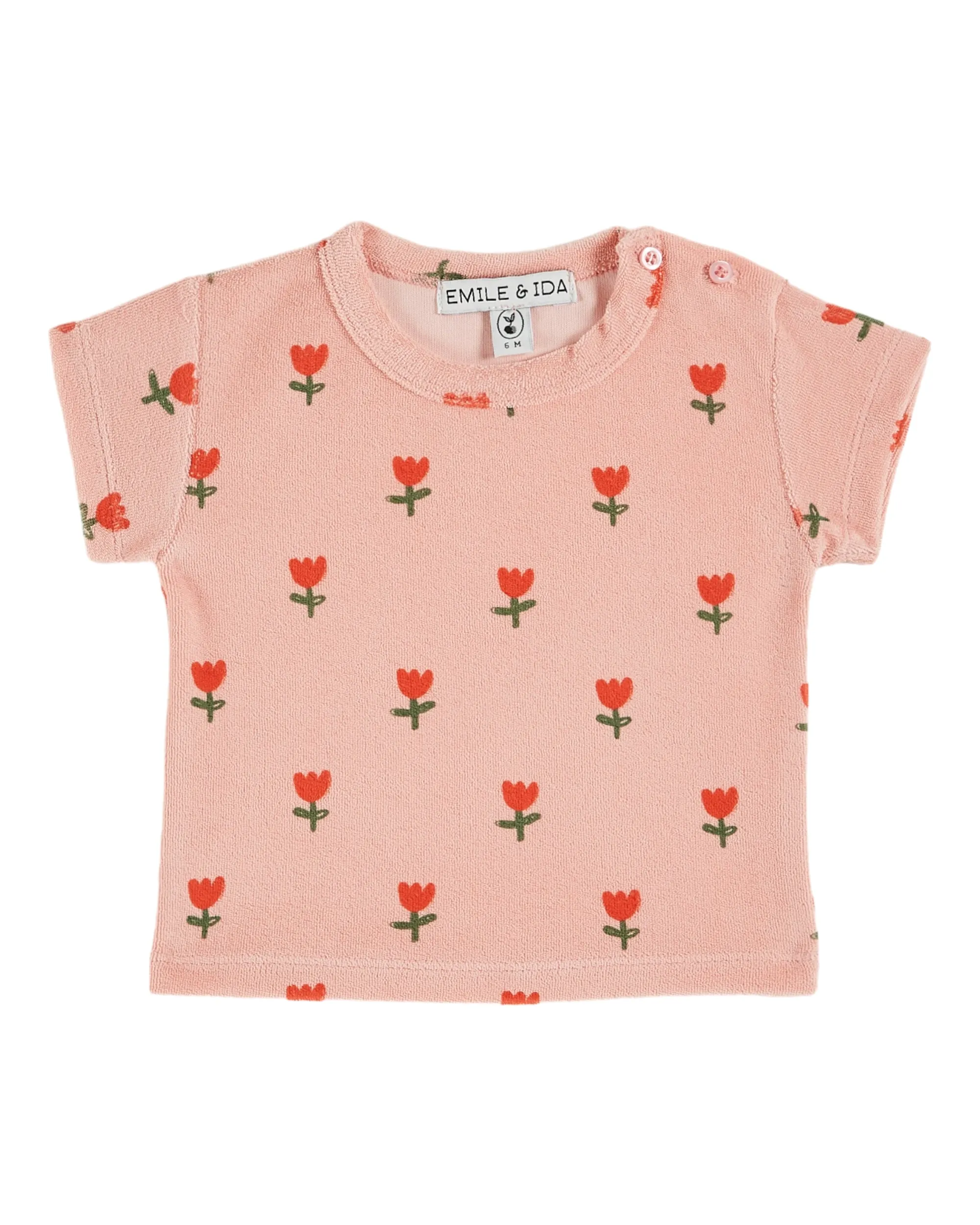 Emile Et Ida Boys Girls TERRY TEE SHIRT - GRANDE TULIPE BLOS