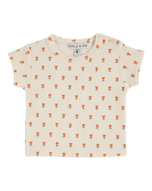 Emile Et Ida Boys Girls TERRY TEE SHIRT - PETITE TULIPE CREME