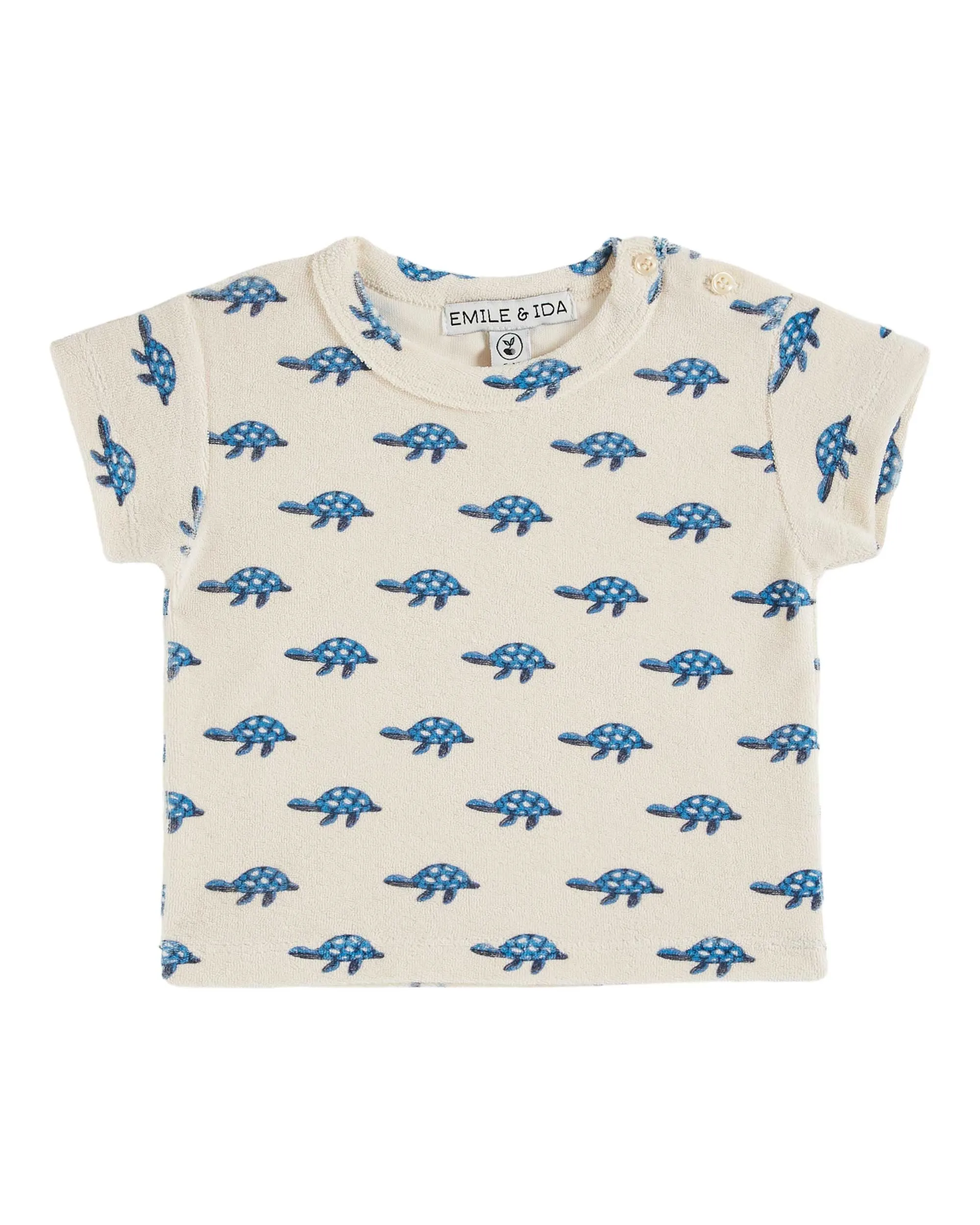 Emile Et Ida Boys Girls TERRY TEE SHIRT - TORTUE