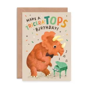Emily Nash Illustration: Tricera-tops Birthday Card