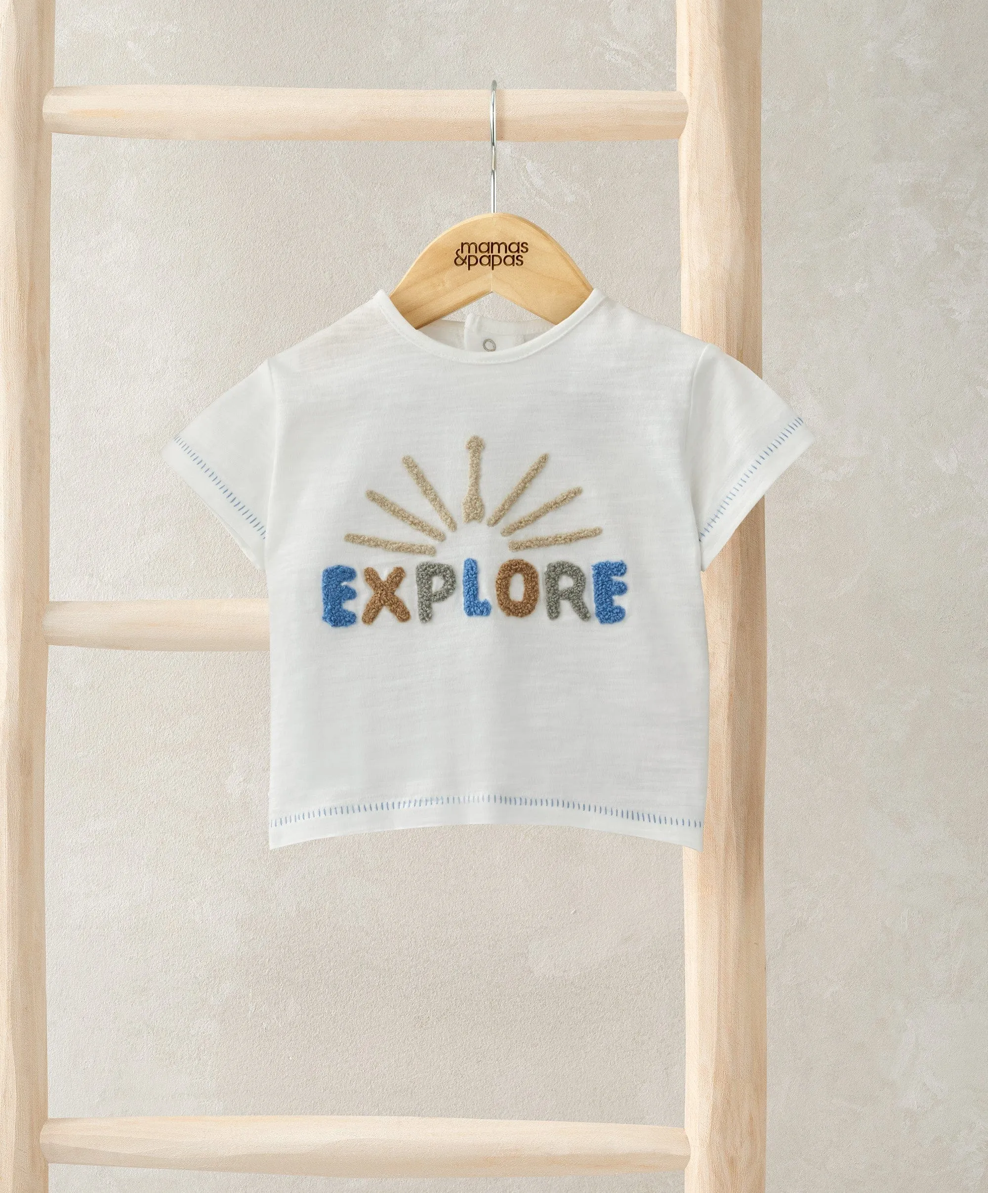 Explore T-Shirt - White Babykids Mamas & Papas