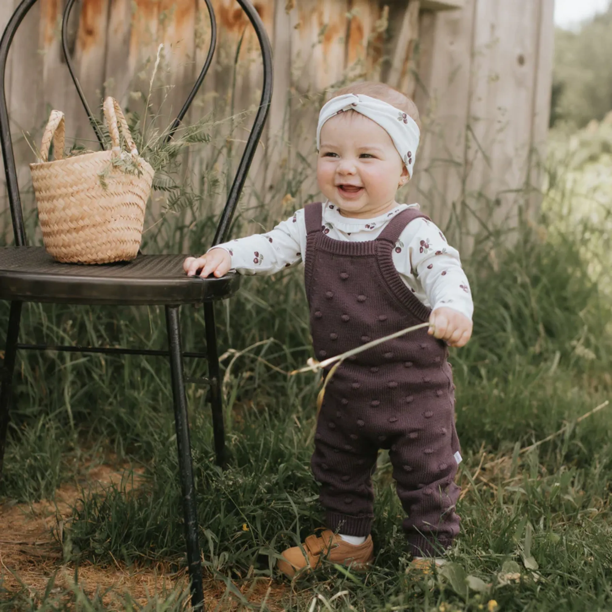 FIRSTS Huckleberry Sweater Knit Overall Set