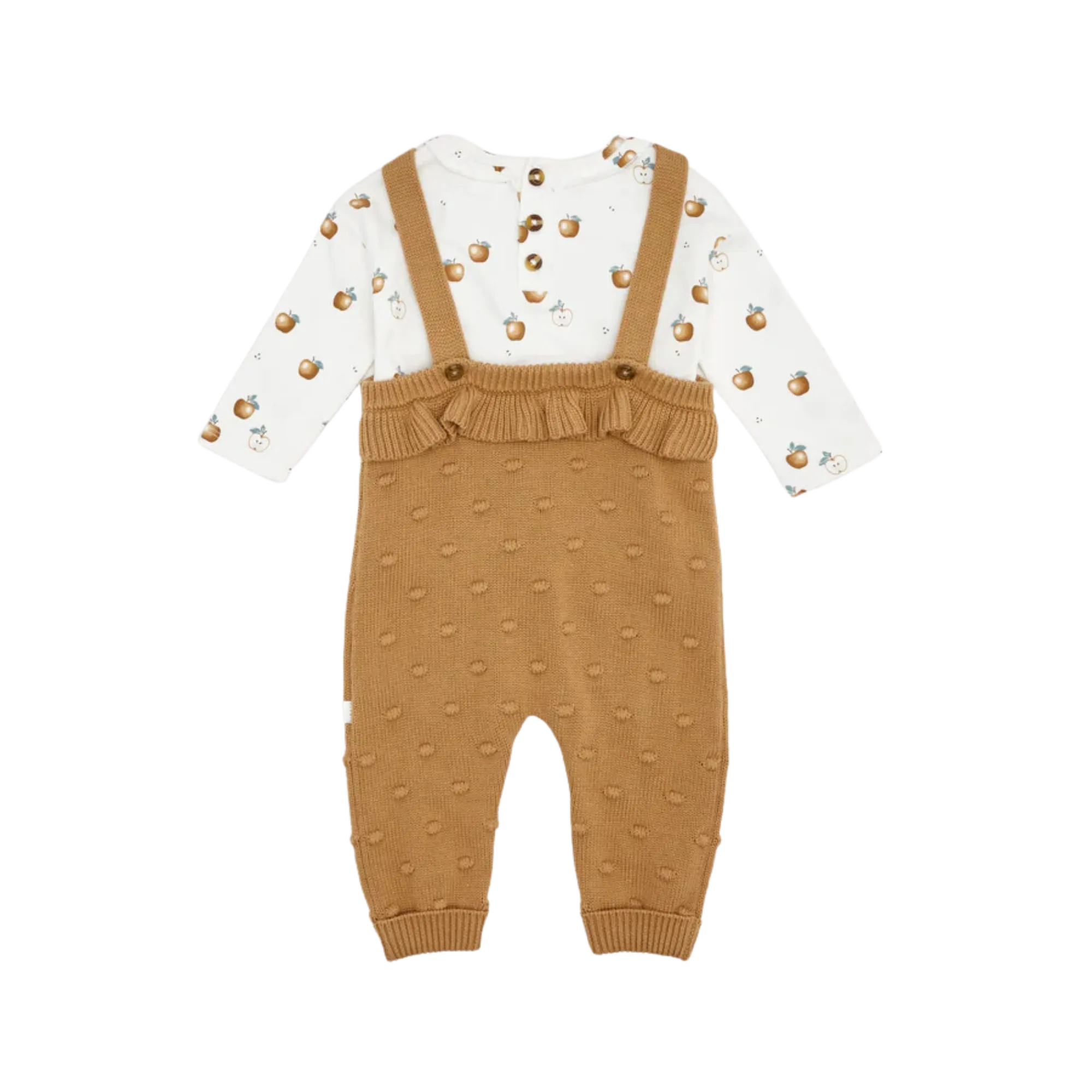 FIRSTS Tan Heather Sweater Knit Overall Set