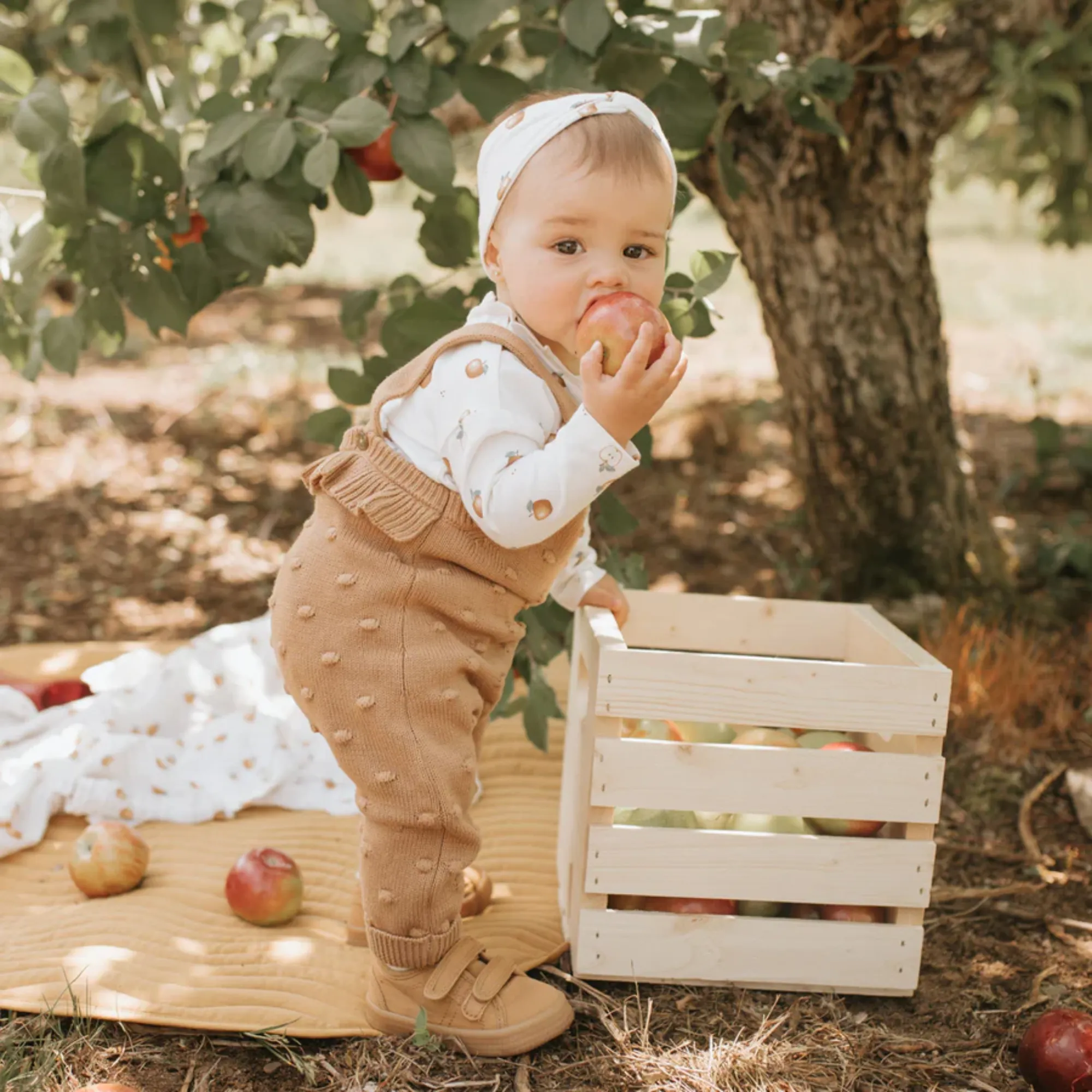 FIRSTS Tan Heather Sweater Knit Overall Set