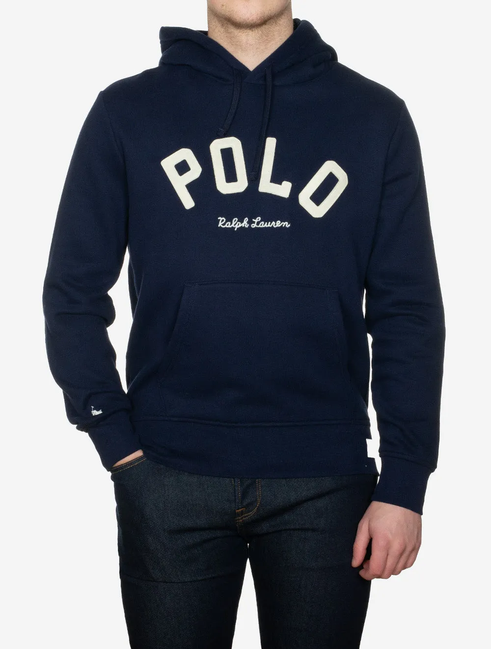 Fleece Logo Hoodie Navy
