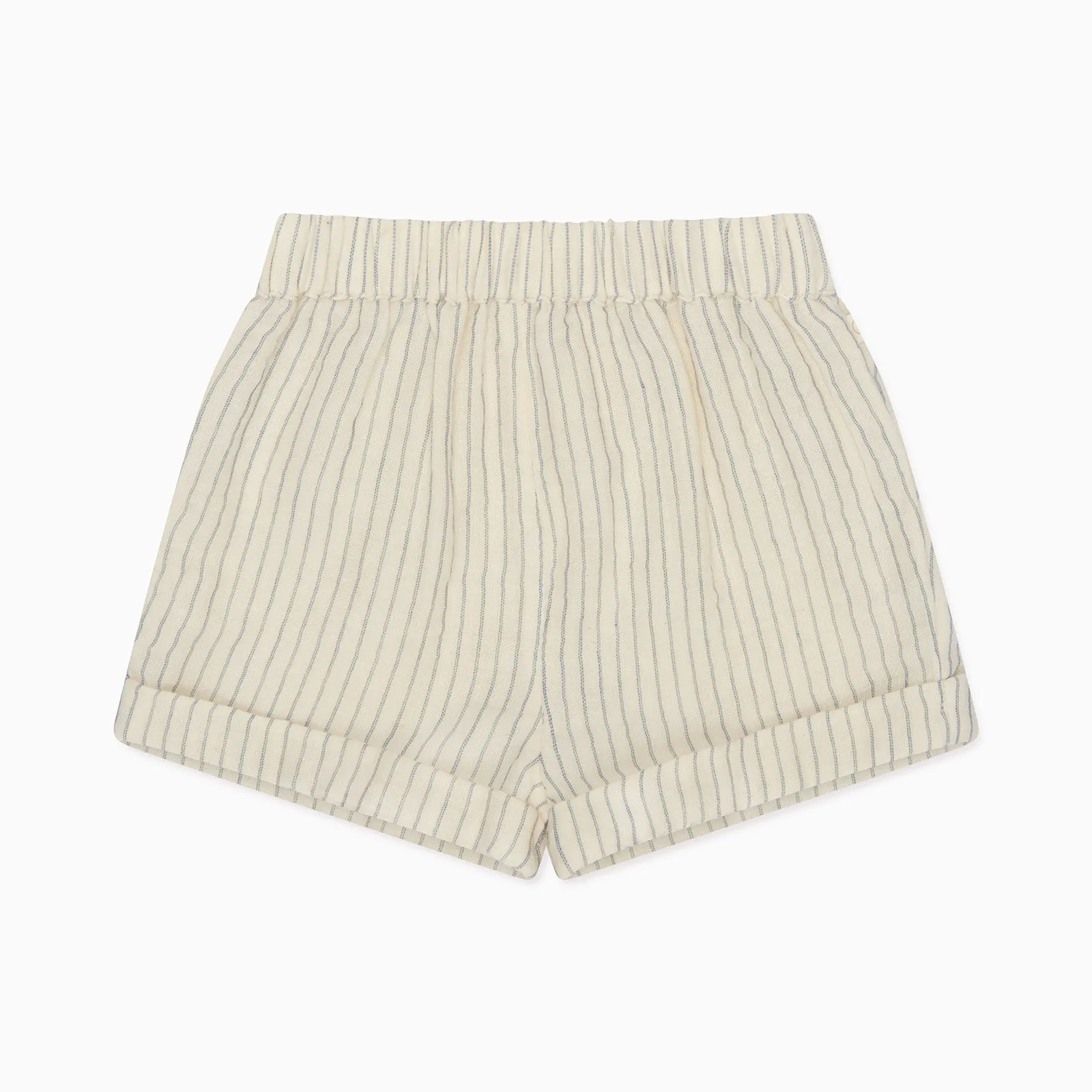 Floral Cotton Blouse & Striped Muslin Shorts Outfit