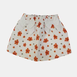 Floral Mini Skirt With Cute Bows