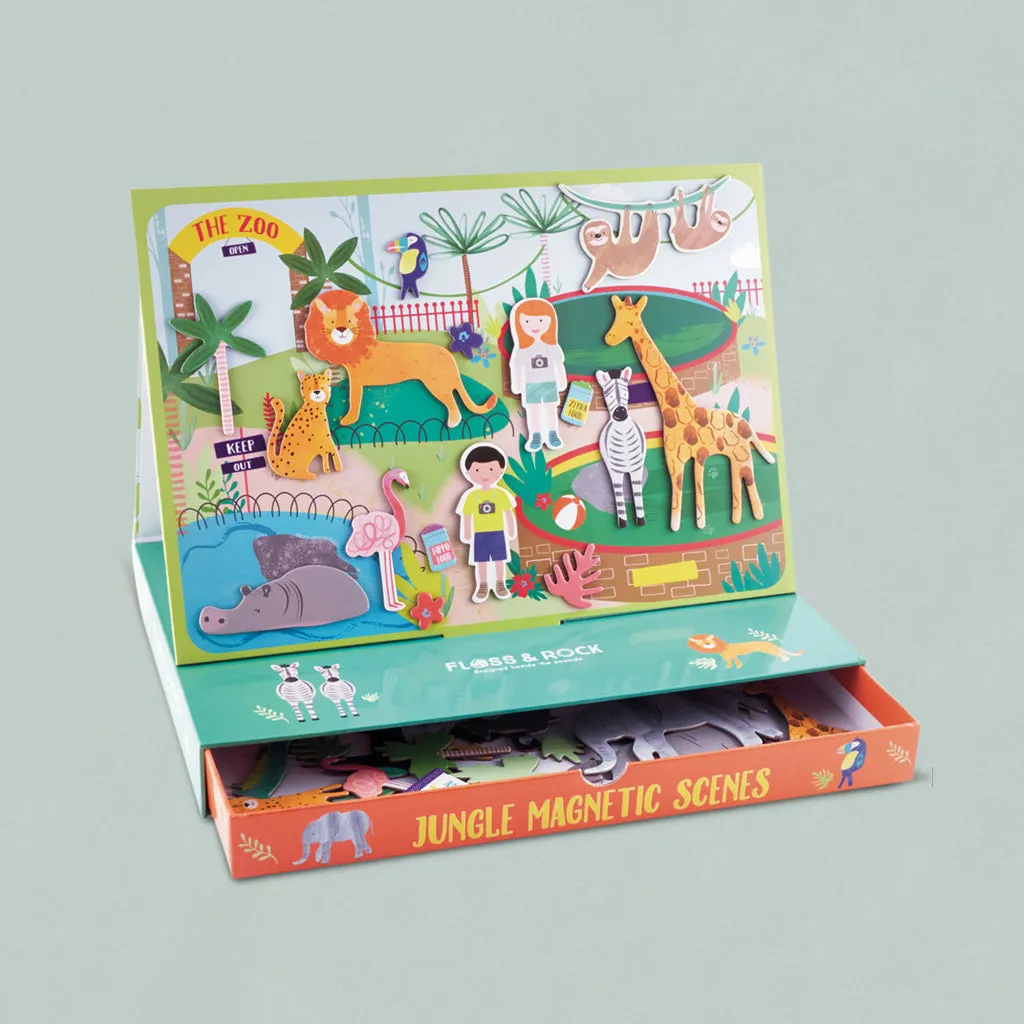 Floss & Rock Magic Colour-In Cards and Magnetic Play Scenes, Jungle