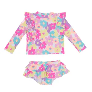 Flower Fluro Rash Suit 2Yr