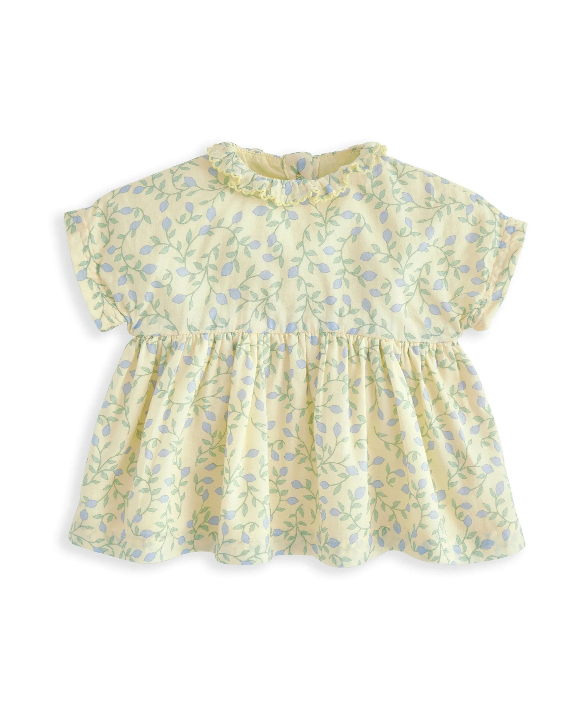 Frill Collar Blouse & Bloomer Set (2 Pieces) - Climbing Buds Print
