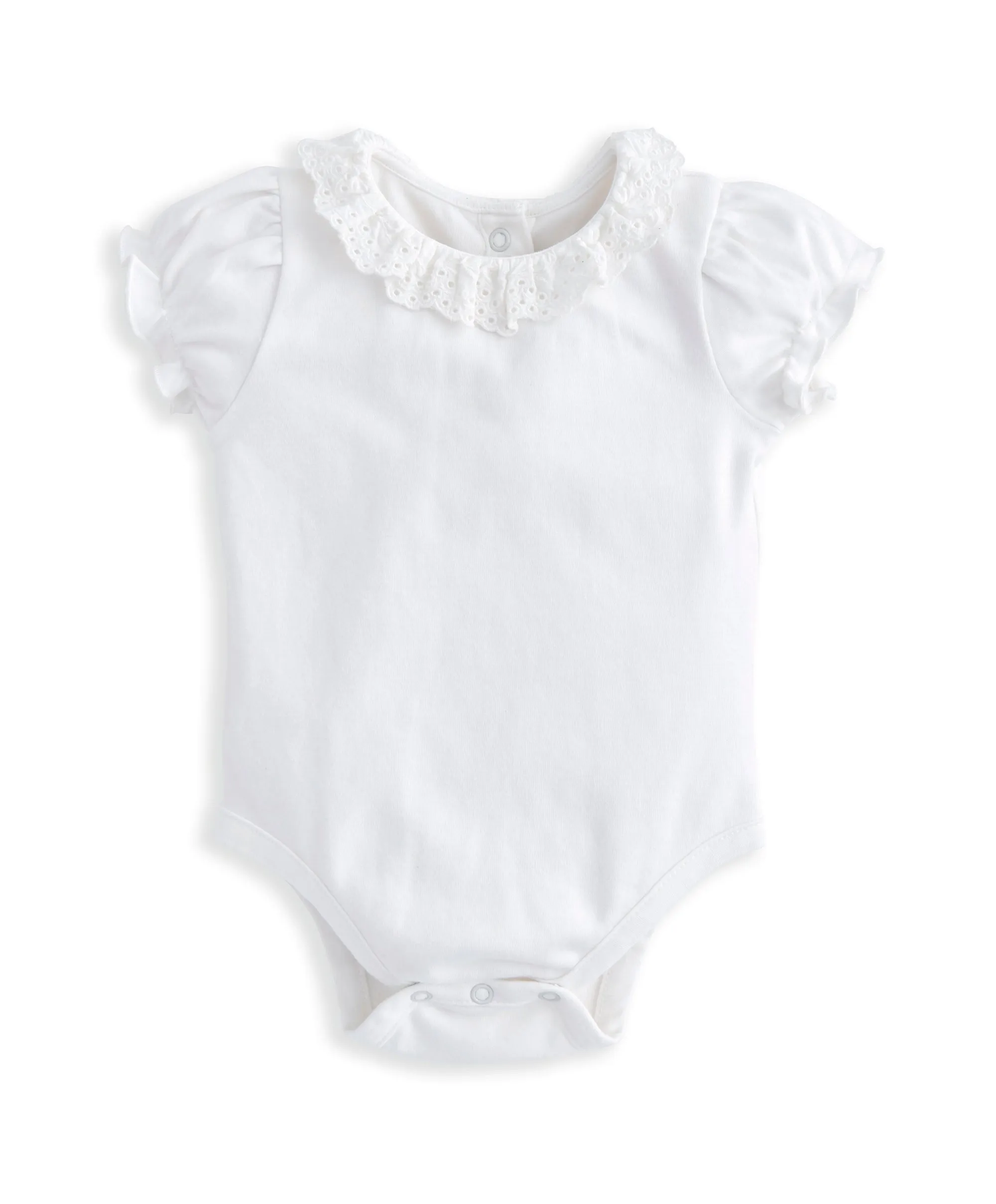 Frill Collar Bodysuit & Floral Bloomer Set (2 Pieces) - Green