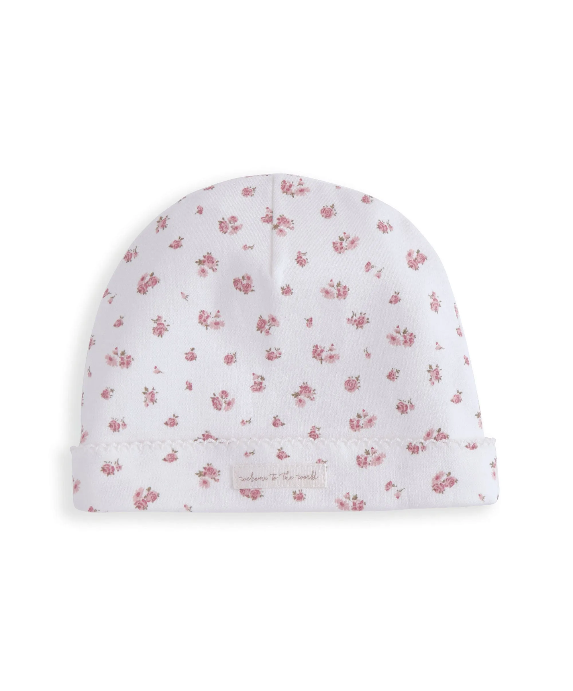 Frill Cuff Bodysuit, Leggings & Hat Set (3 Pieces) - Ditsy Rose Print