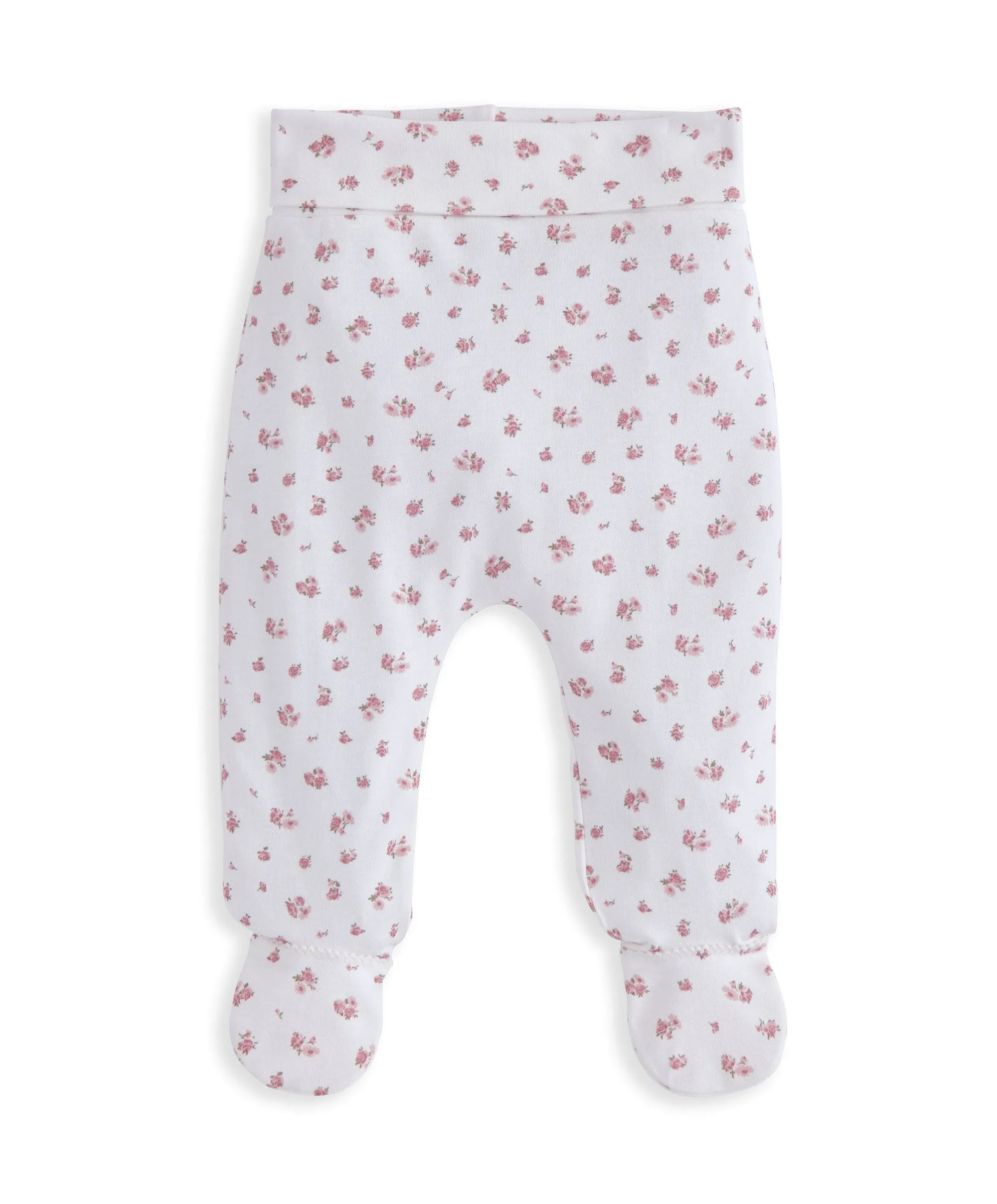 Frill Cuff Bodysuit, Leggings & Hat Set (3 Pieces) - Ditsy Rose Print