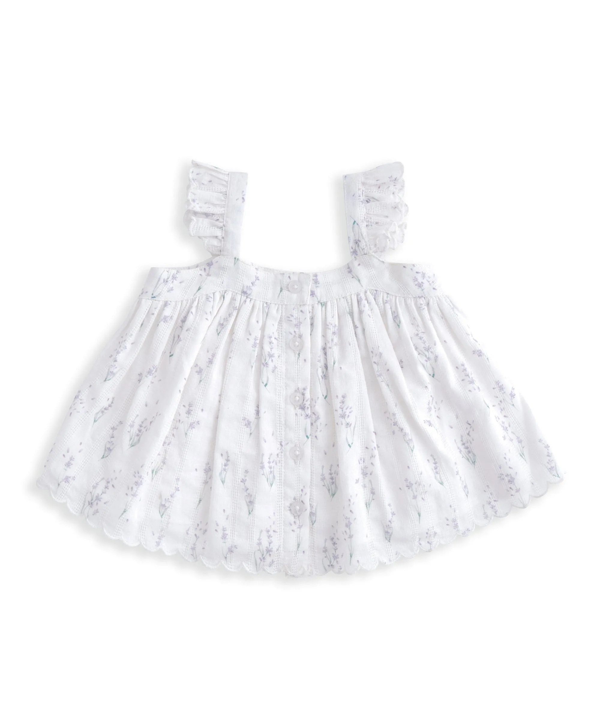 Frill Sleeve Top & Shorts Set (2 Pieces) - Lavender Print Babykids Mamas & Papas