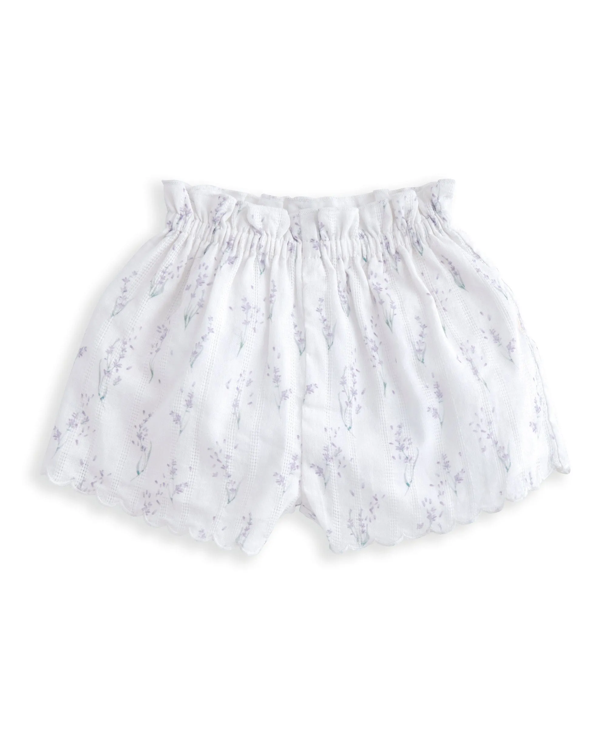 Frill Sleeve Top & Shorts Set (2 Pieces) - Lavender Print