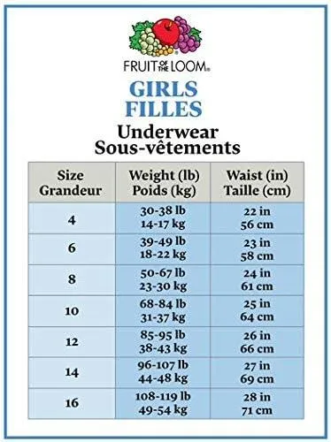 Fruit of the Loom Big Girls Boy Short Briefs - 8 Pack Babykids Fruit of the Loom