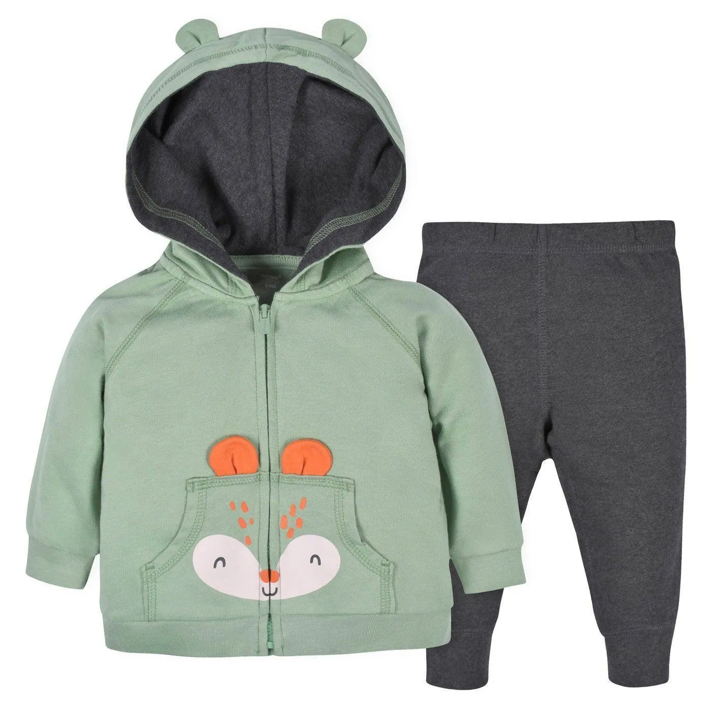 Gerber 2-Piece Baby & Toddler Boys Fox Terry Zip Hoodie & Joggers Set (2-5t) Babykids Gerber