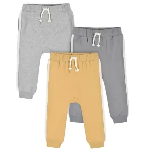 Gerber 3-Pack Toddler Boys Gray & Yellow Joggers (2-5t) Babykids Gerber