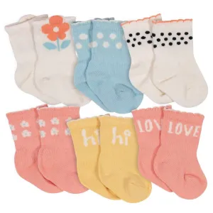 Gerber® 6-Pack Baby Girls Flower Pot Organic Wiggle Proof Socks 12M Babykids Gerber