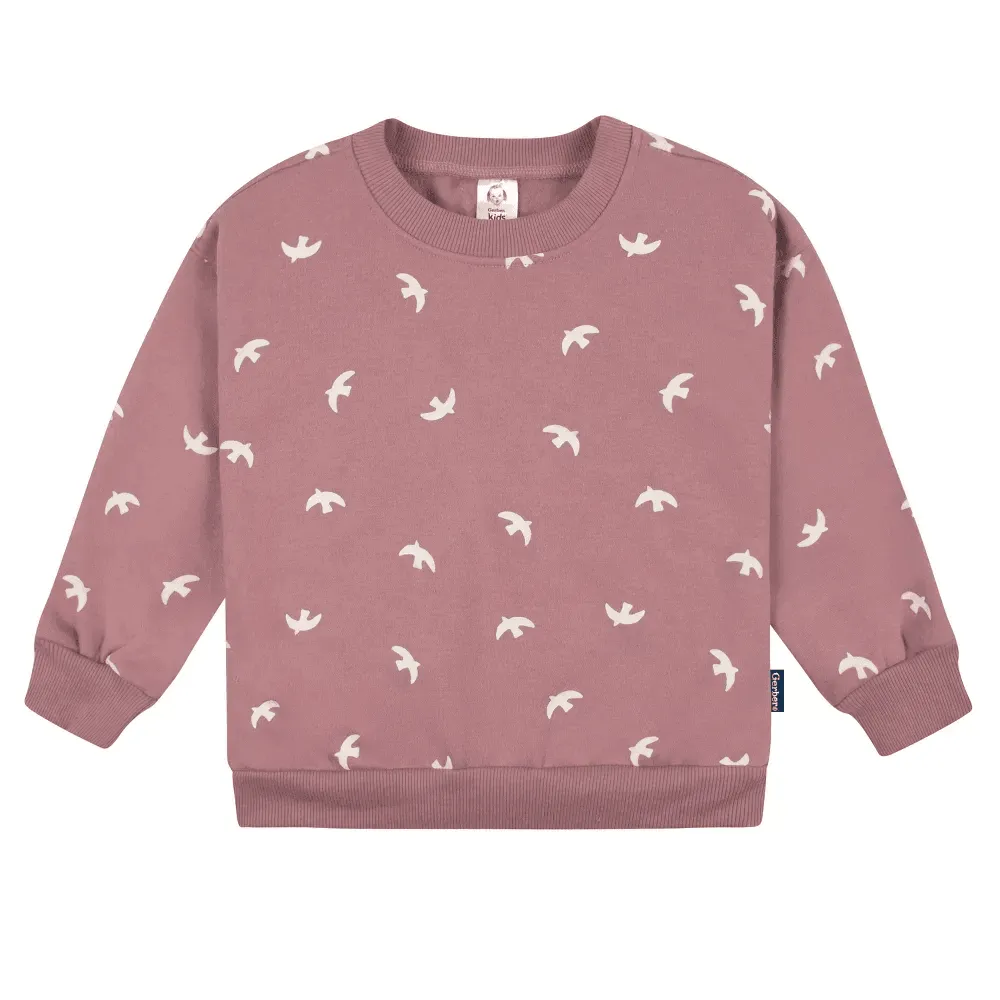 Gerber Baby and Toddler Girls' 2-Piece Sweatshirt & Active Pant Set - Birds Babykids Gerber