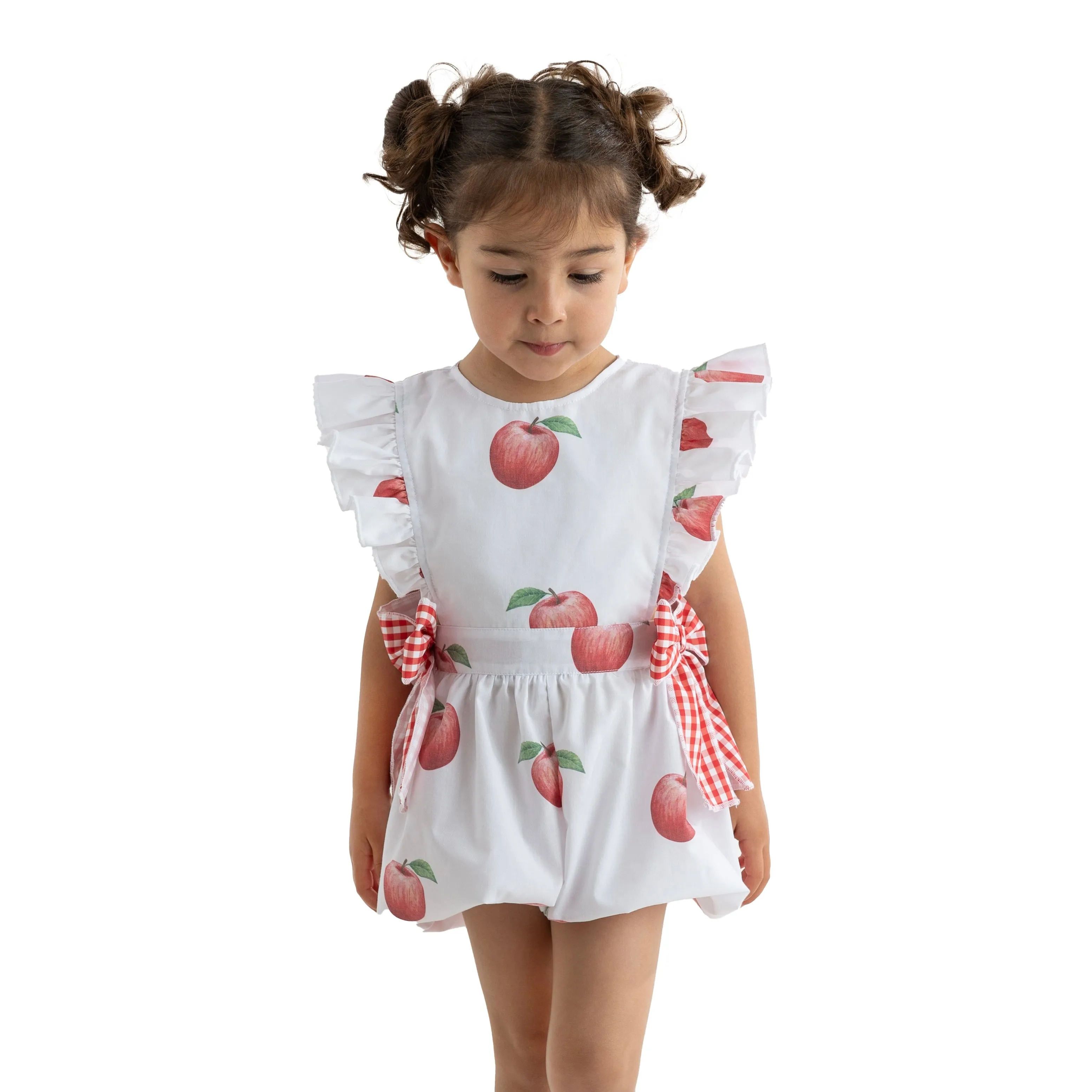 Girls Apple Print Playsuit