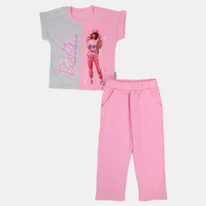 Girls' Barbie Short-Sleeved Pajama Set – Cotton