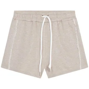 Girls Beige Lace Trim Shorts