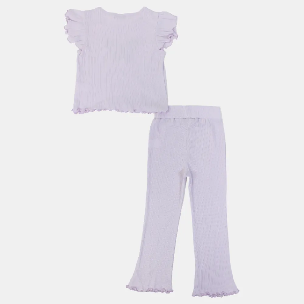 Girls Cotton 2-Piece Outfit Set - Butterfly Design