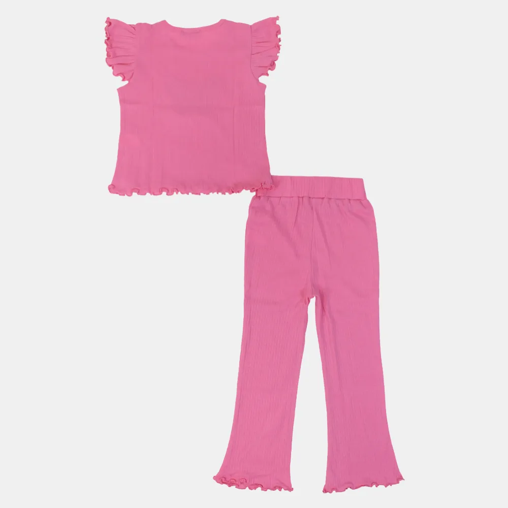 Girls Cotton 2-Piece Outfit Set - Butterfly Design